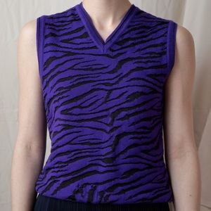 90’s Gianni Versace Purple Zebra Vest